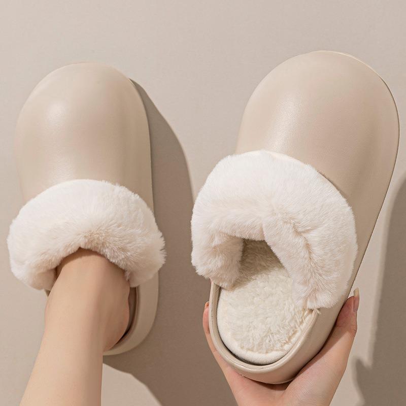 Водонепроницаемые хлопковые тапочки женские осенне-зимние домашние новые толстоподошвенные нескользящие мужские хлопковые тапочки для улицы