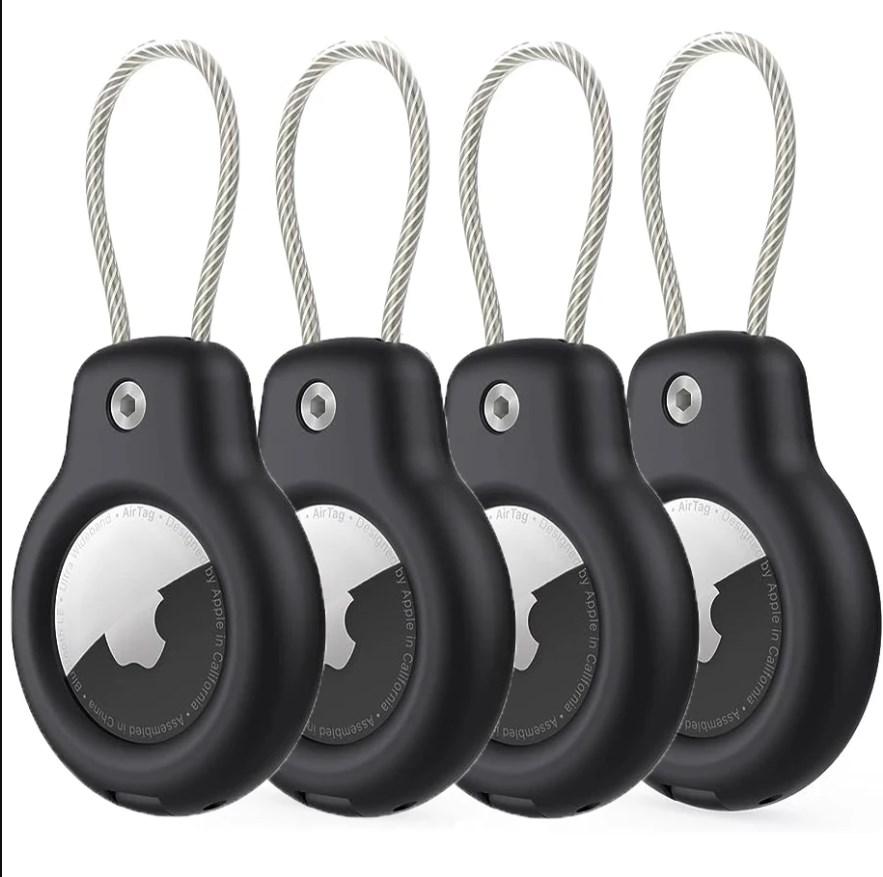 Waterproof Cover For Apple AirTag Keychain Holder With Steel Cable Anti-Lost Tracker Accessory For Pets Collar Luggage Backpack