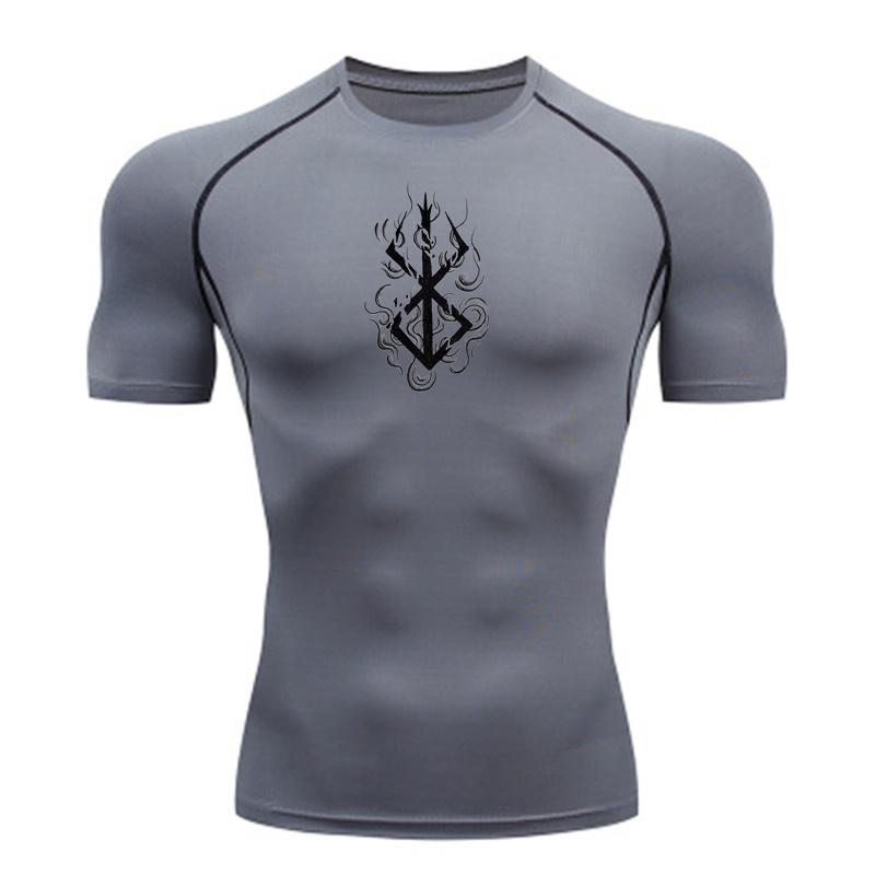 Anime Men's Compression Shirt Fitness Sport Running Tight Gym TShirts Athletic Workout Quick Dry Tops Tee Summer Top Y2k