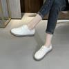 Fashion Top Layer Cowhide White Shoes for Women 2025 New Soft Soled Soft Faced Le Fu Mom Shoes Flat Shoes