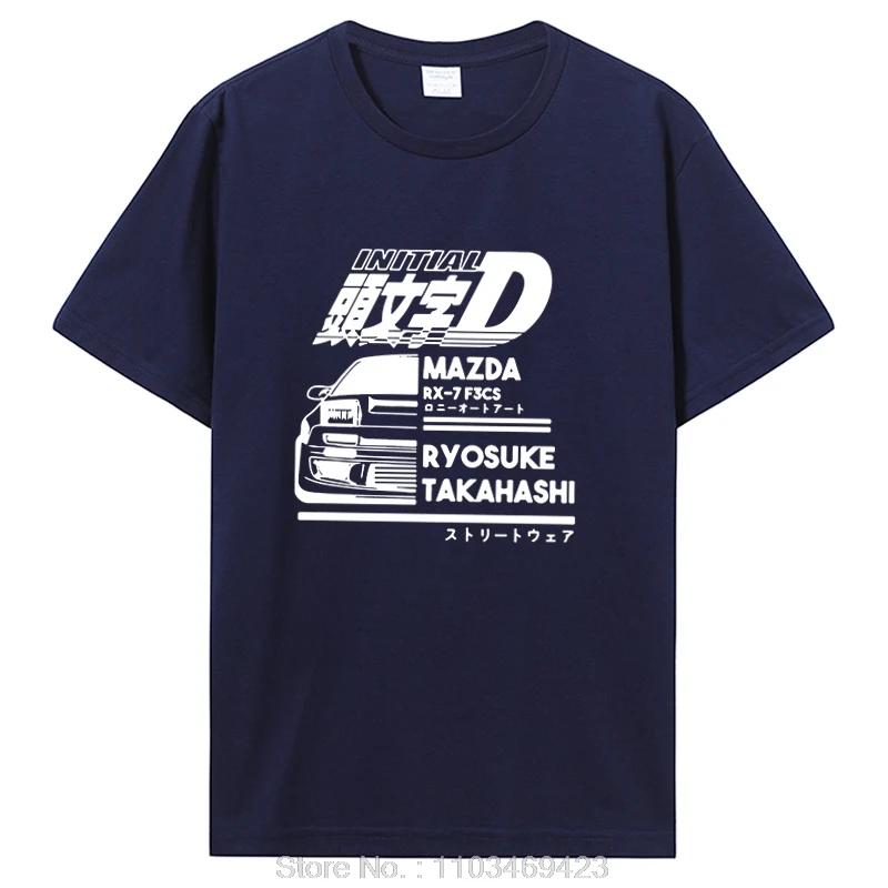 Japan Anime Initial D T-shirt Summer Cotton Takumi Fujiwara Tshirt Casual T Shirt Racing Drift Car Graphic Cotton Tees