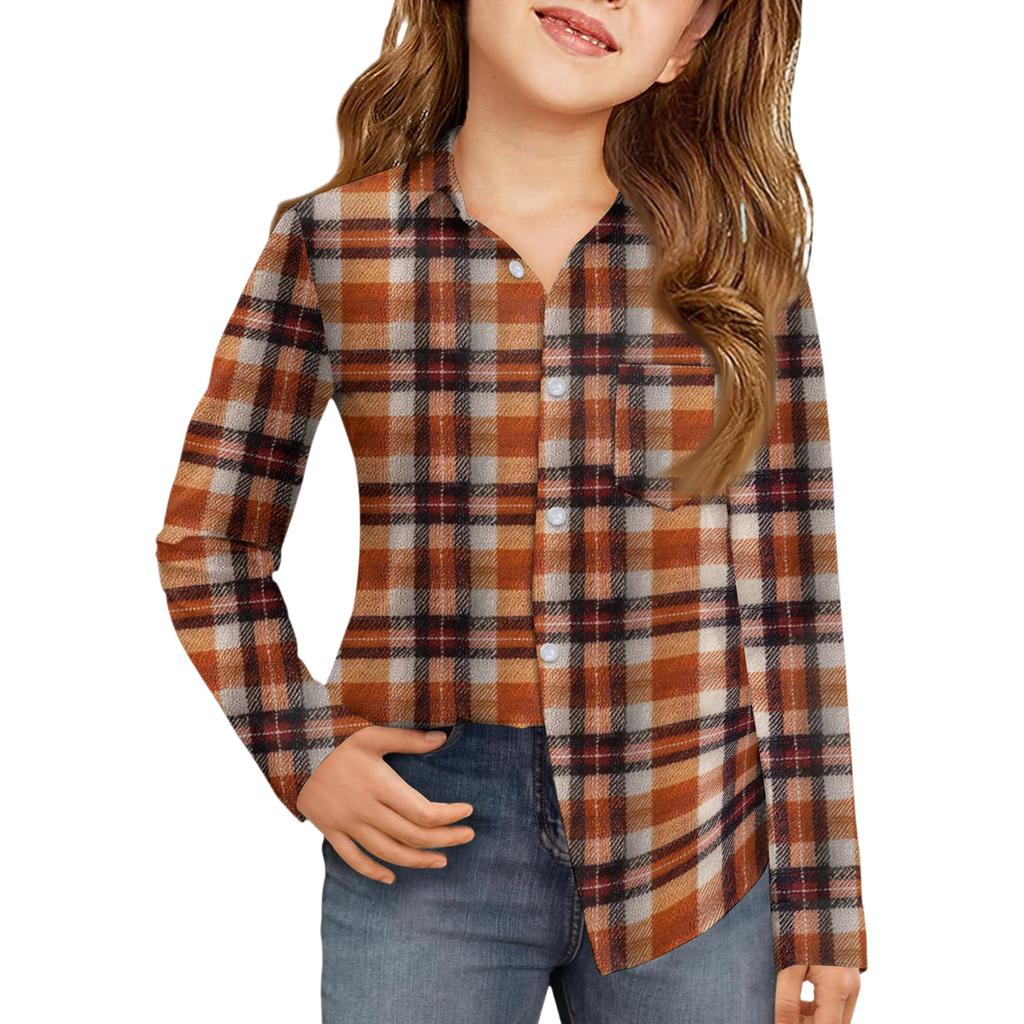 Girls' Button-Down Shirt - Long Sleeve Blouse