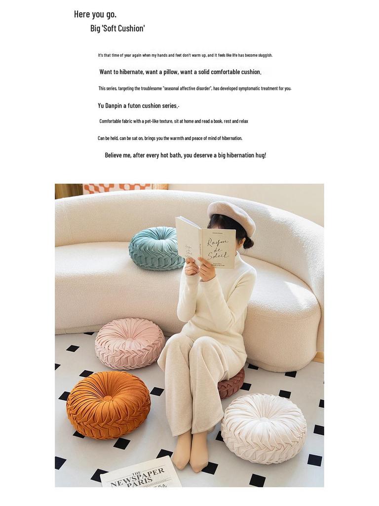 Скандинавская минималистичная круглая кремовая плюшевая вышитая декоративная подушка для дивана