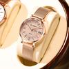 Женские часы Высокое качество Японский кварцевый механизм Модные Сетка из нержавеющей стали Простые Стразы Розовое золото Женские часы