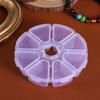 Round Beads Organizer Empty Storage Box Jewelry Container Nail Art Rhinestones Case 8 Grids