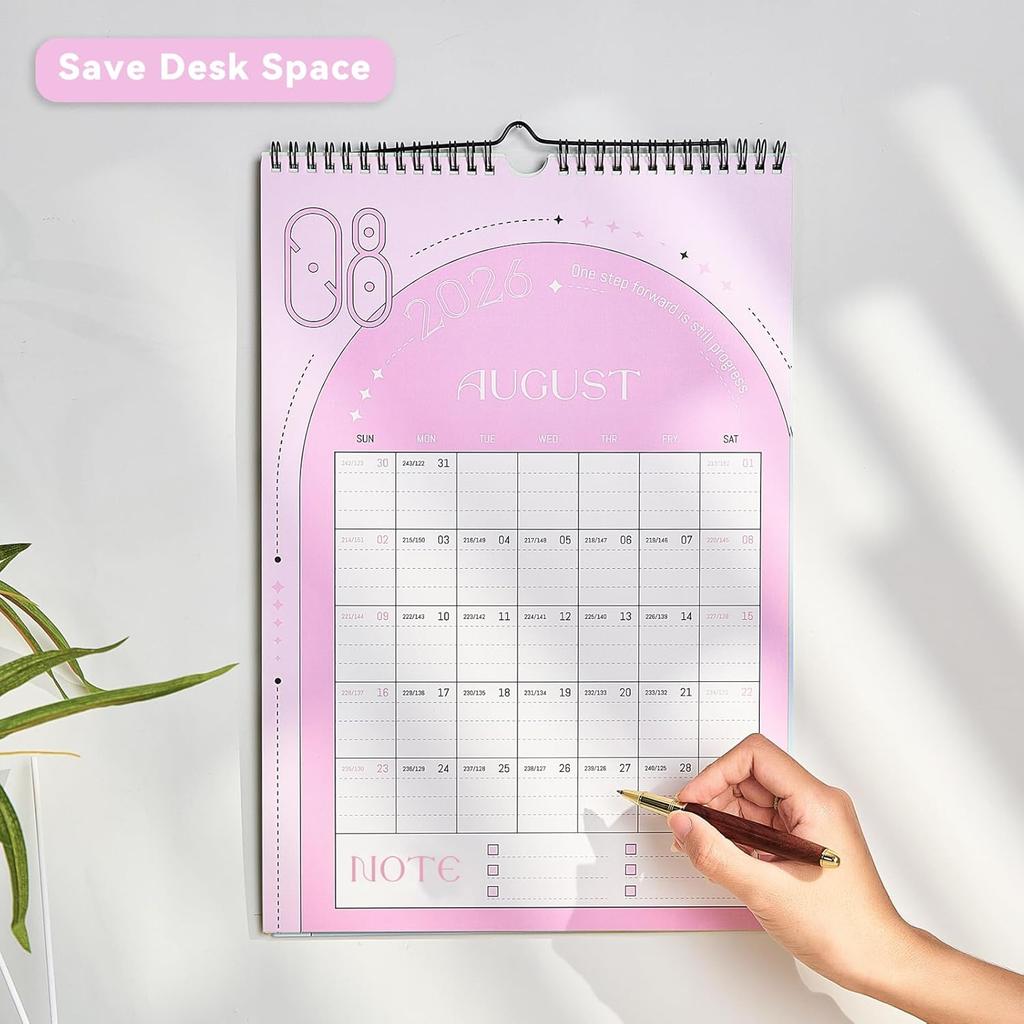 Aesthetic Wall Calendar 2026 10" x 15", Run from January 2026 to June 2027 Vertical Calendar,18-Month Hanging Monthly Calendars, Positive Planner for