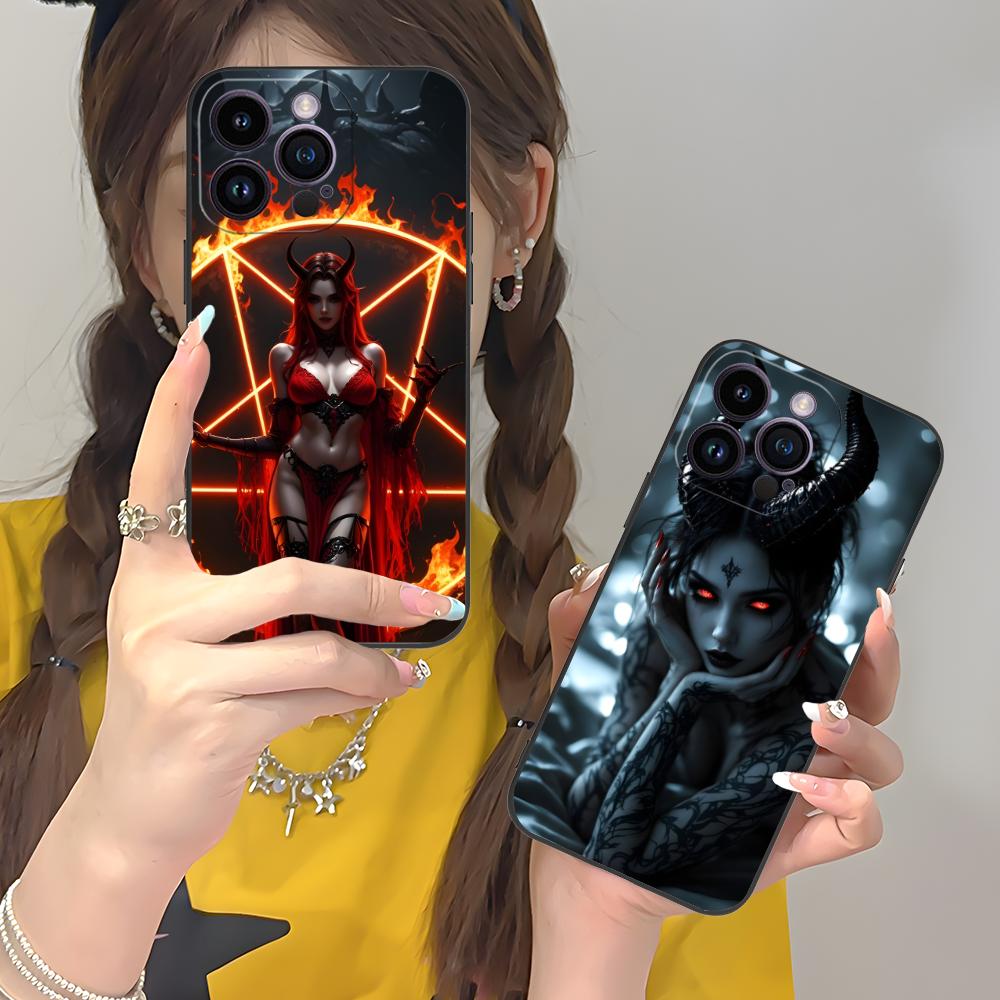 Чехол для телефона 'Темная Богиня Лилит' для iPhone 17 16 15 14 13 12 11 X XR XS 8 7 Air Pro Max Plus Mini Мягкий ТПУ Ударопрочный Чехол