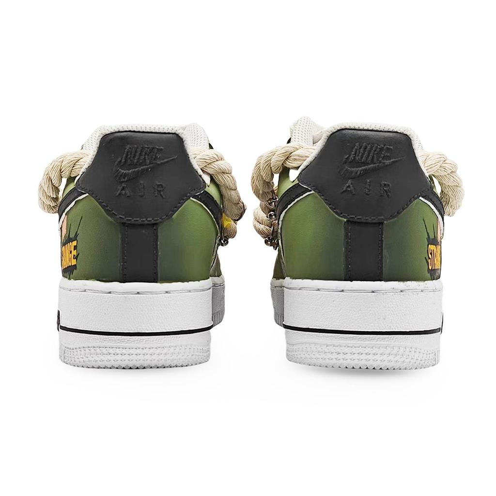 Nike Кроссовки Air Force 1 Низкие Устойчивые к истиранию Для скейтбординга Унисекс Белый Зеленый CW2288-111(Команда131-2.0 S)