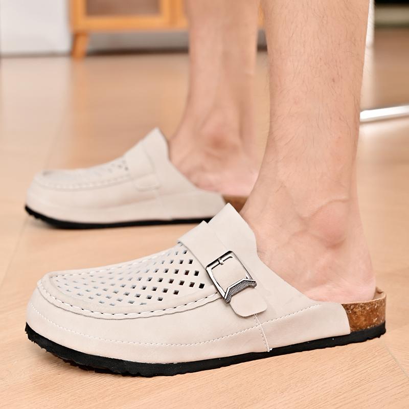 Fashion Summer New Anti Slip and Wear-resistant Sole Home Slippers Commuting Men's Flat Shoes Breathable Lightweight Men's Walking Shoes