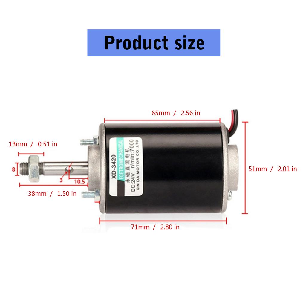 24V 30W 7000RPM Electric Permanent Magnet Motor High Speed Electric Gear Motor Adjustable Reversible Electric Gear Motor