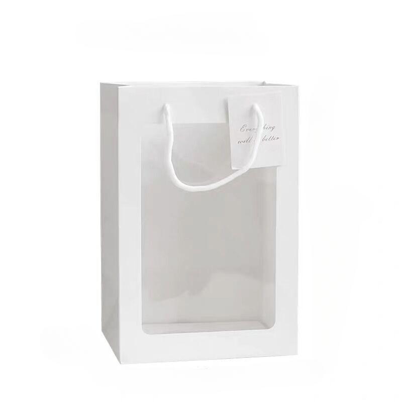 Прозрачный пакет для упаковки подарков с ручками, портативный пакет для цветов, пакет для подарков на день рождения, свадьбу, Рождество, День святого Валентина