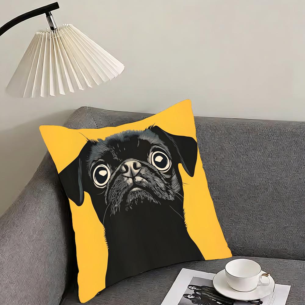 Dog Cute Cushion Cover Pillowcase Ultra Soft Skin Friendly Fabric Cloud Like Comfort  Concealed Zipper