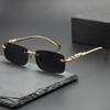 UV400 Diamond Cut Sunglasses Square Shape Unframed Design Small Frame Sunglasses Diamond Cut Edg Leopard Decor
