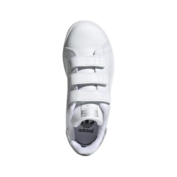 adidas Оригинальные Stan Smith Низкие Детские Кроссовки для Скейтбординга Белые Серебристые Дети Возраст 3 7 Лет EE8484