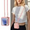 Stylish multi-card slot coin purse/phone case for Samsung Z Flip7, drop-proof, foldable, anti-lost, includes long crossbody strap.