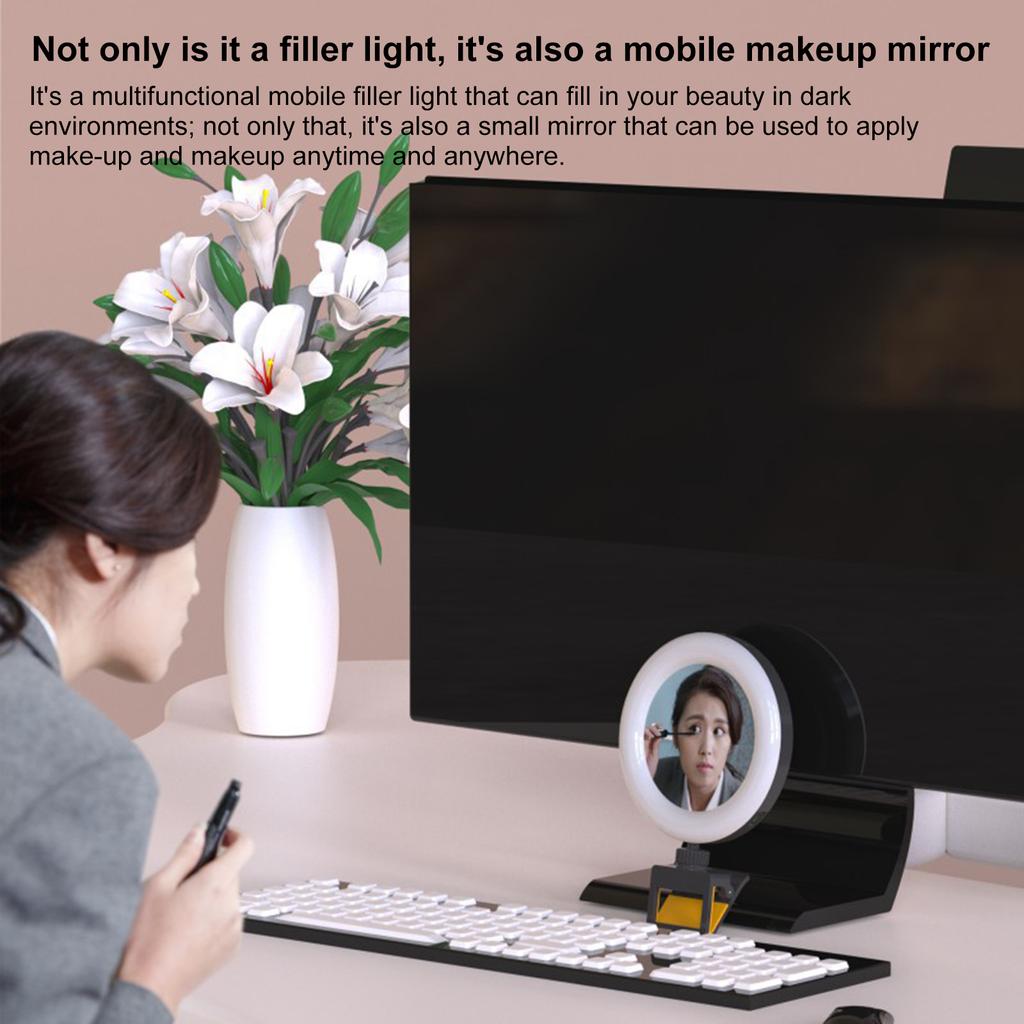 Заполняющий светильник для селфи для мобильного телефона, портативный светильник для красоты, с зажимом, с USB-управлением, 3 цвета, температура