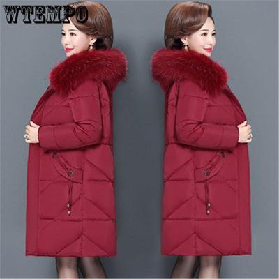 Женская зимняя куртка с меховым воротником, женская куртка, длинная куртка с подкладкой, верхняя одежда