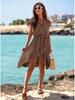 Летнее асимметричное пляжное платье с V-образным вырезом 2026 – Женский стиль для отпуска