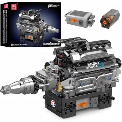MOULD KING 10205 Техническая часть автомобиля Игрушки Моторизованный RR Винтажный автомобиль Двигатель V12 Строительный блок Кирпич Дети Рождественский подарок