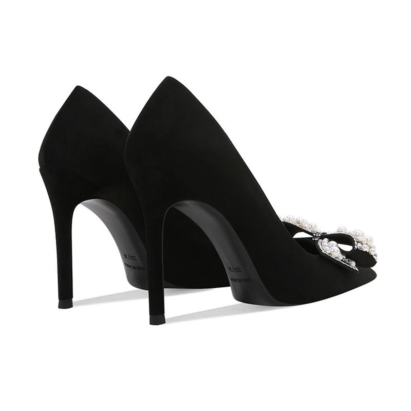 Брендовые женские сексуальные туфли на высоком каблуке, модные туфли-лодочки на шпильке с бантом, туфли-лодочки с острым носком, новый тренд, дизайнерская вечерняя женская обувь Mujer