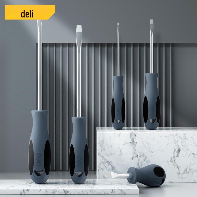 Маслостойкая шлицевая отвертка Deli S2