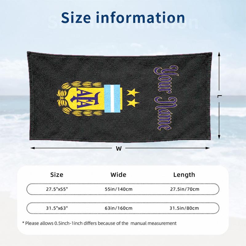 Argentina national team Custom Name Beach towels also serve as bath towels summer essential a musthave for the outdoors the beach and the pool