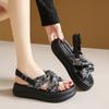 New Chinese Style Platform Sandals Women 2025 New Summer Retro Roman Sandals Internet Celebrity Beach Cool Slippers Women