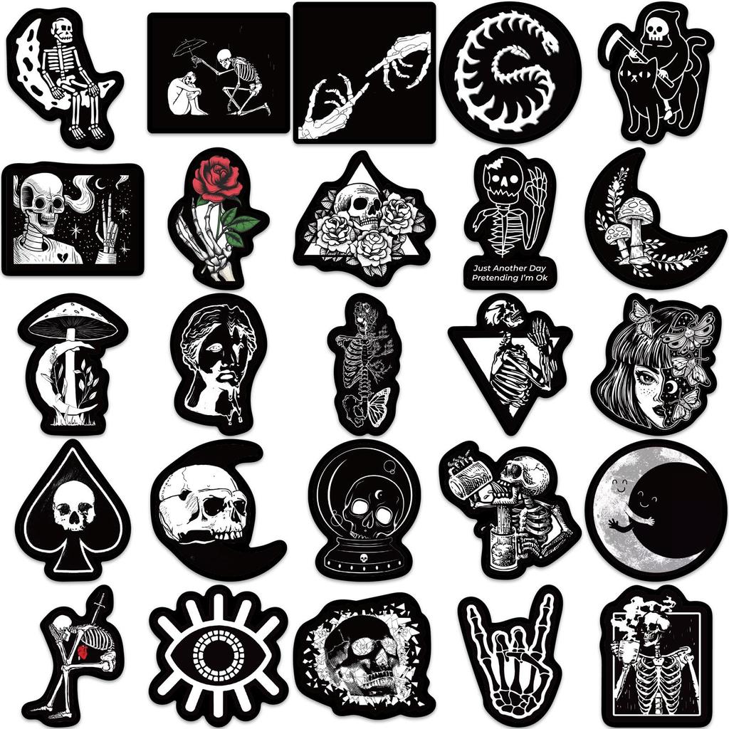 50PCS Gothic Stickers for Hydro Flask Vinyl Waterproof Stickers for Laptop,Skateboard,Water Bottles,Computer,Phone