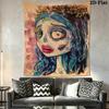 Corpse Bride Wall Tapestry Aesthetic Wall Hanging Printed Fabric Blanket Decorative Tapestries for Bedroom Living Room Home Decor