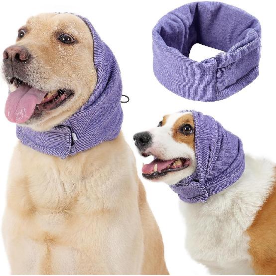 Dog Calm Hoodie, No Shake Ear Wraps for Dogs, Quiet Dog Ear Cover Noise Protection, Pet Ear Muffs Dog Ear Protector Head Wrap Cover for Anxiety