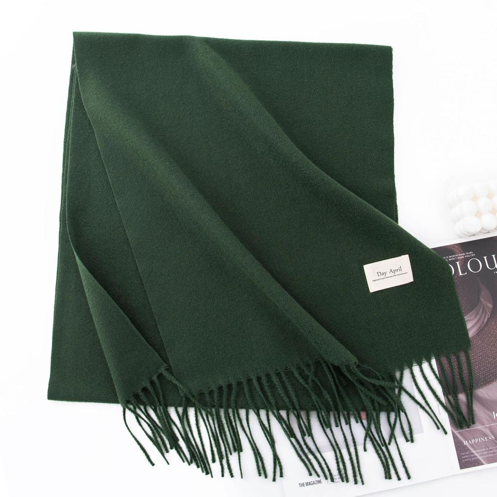 Solid Color Imitation Cashmere Scarf Women's Winter Warm Shawl Neck Scarves