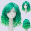 Short Bob Cosplay Wig for Women Synthetic Green Hair New Style Natural Supple Summer Heat Resistant Wig With Side Bangs