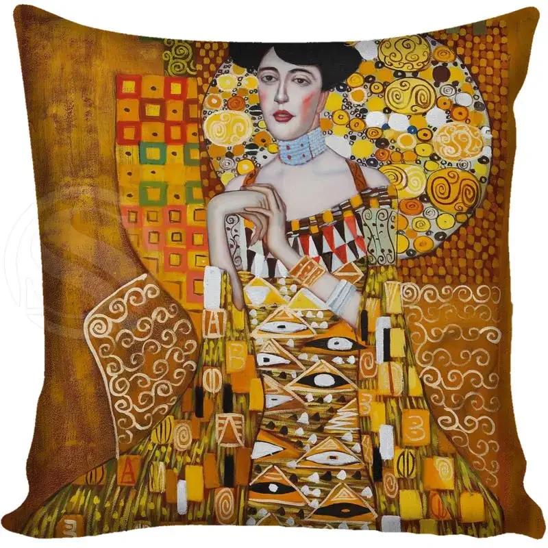 G0309 Hot Sale Gustav Klimt The Kiss Square Pillowcase Custom Zippered Cushion Pillow Cover Case 45x45cm
