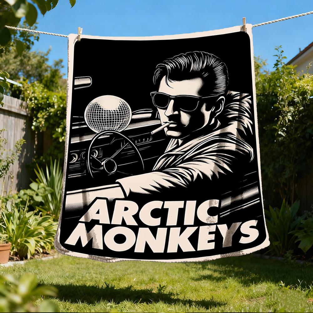 1 шт. Постер Arctic Monkeys, Фланелевое одеяло для улицы, Уютное и теплое, Мягкое, Игривый дизайн, Для сна, Кемпинга,