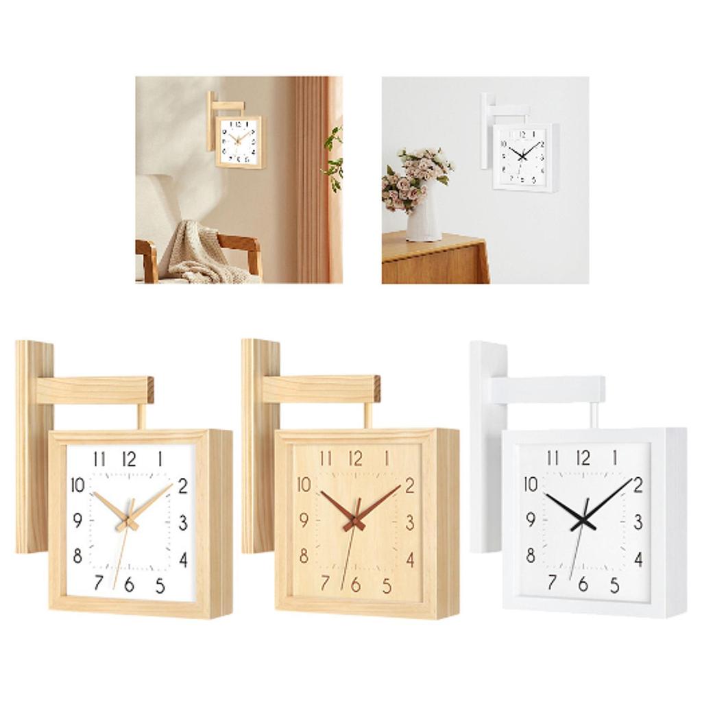 Double Sided Corner Wall Clock Numeric Marks Modern Birthday Gift Non Ticking Silent for Office Cafe Kitchen Hotel Dining Room