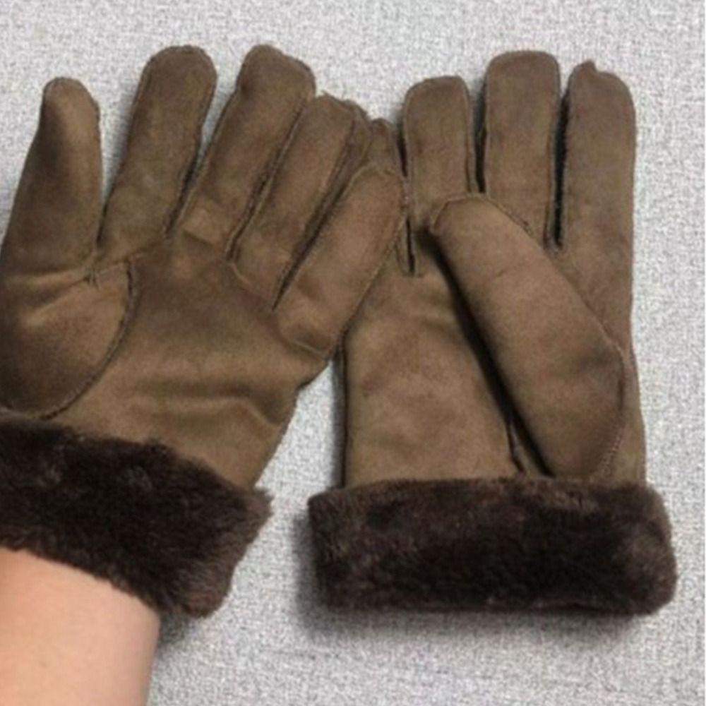 Плюшевые зимние перчатки Теплые велосипедные перчатки Модные варежки для вождения Мужские Женские