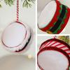 Christmas Drum Hanging Ornament for Tree Decoration Plush Fabric Texture Classic