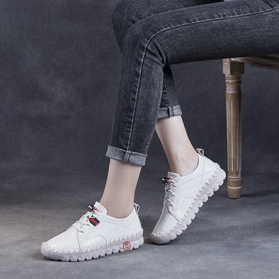 Одиночные туфли повседневные белые туфли ручной работы