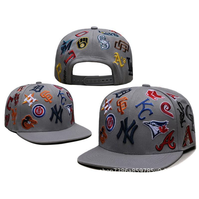 Unisex Adjustable Baseball Cap With Embroidered NY Cartoon Flat Brim Hip Hop Hat Wear