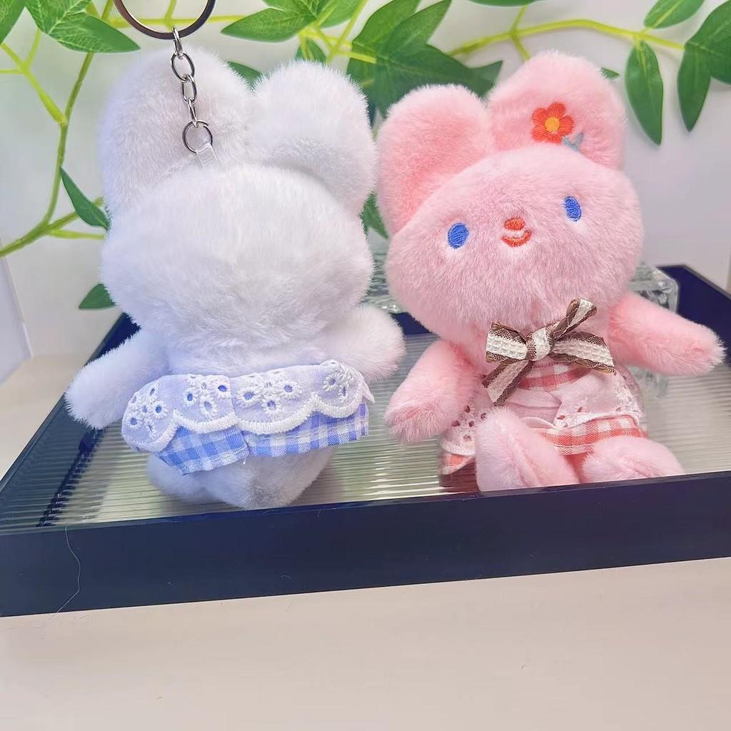 Lovely Cartoon Rabbit Plush Toy Keychain Delightful Bunny Accessory For Handbags
