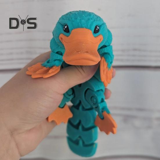 3D Printed Articulated Platypus Figurine Multi-jointed Movable Duckbill Action Figure Animal Fidget Toy Desktop Decoration Kids Adults Gift