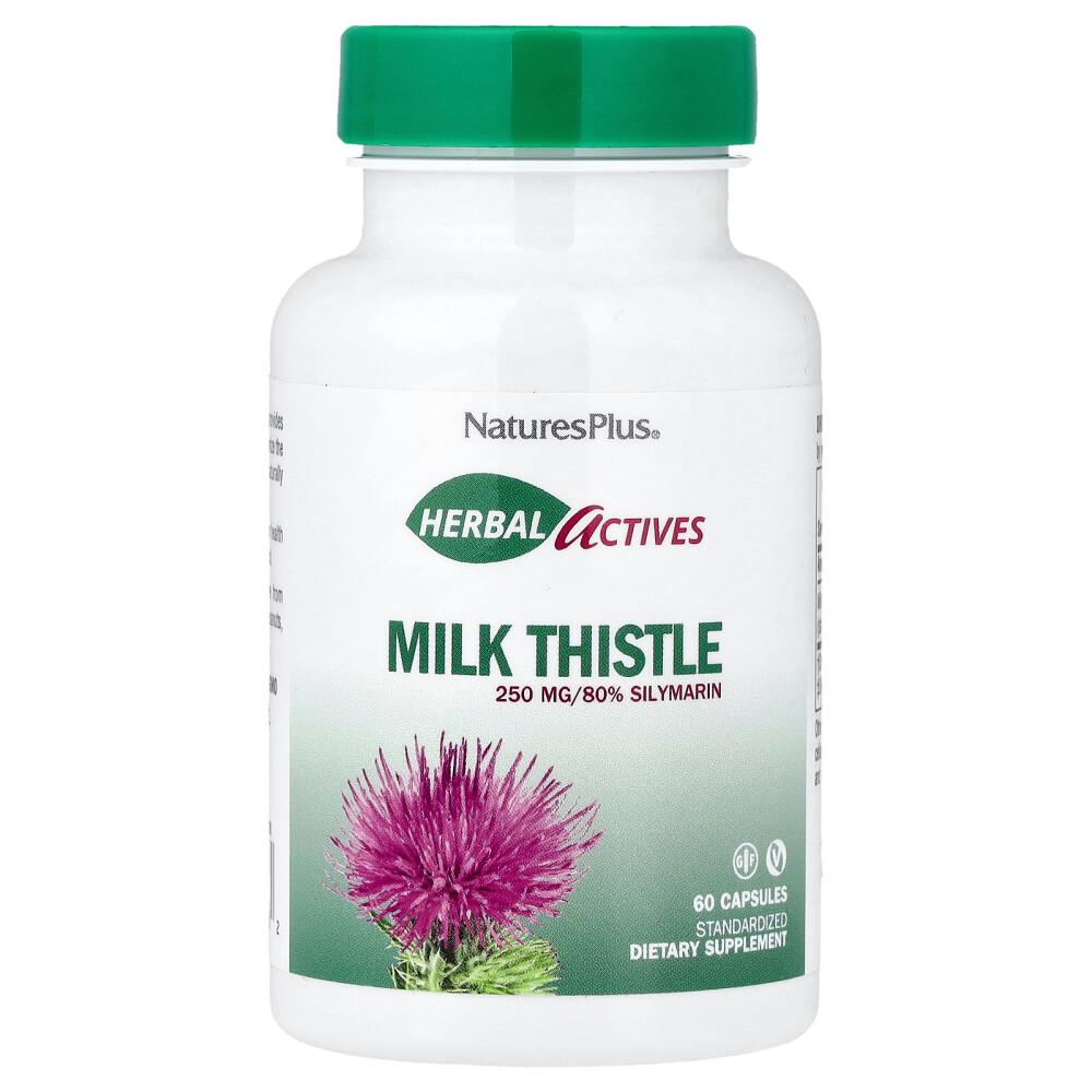 Nature's Plus Herbal Active Milk Thistle 250mg Vegetable Capsules, 60 Count