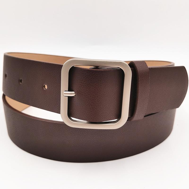 Маленький Простой Женский Ремень в Корейском Стиле Ретро Квадратная Пряжка-Пин Джинсовый Ремень