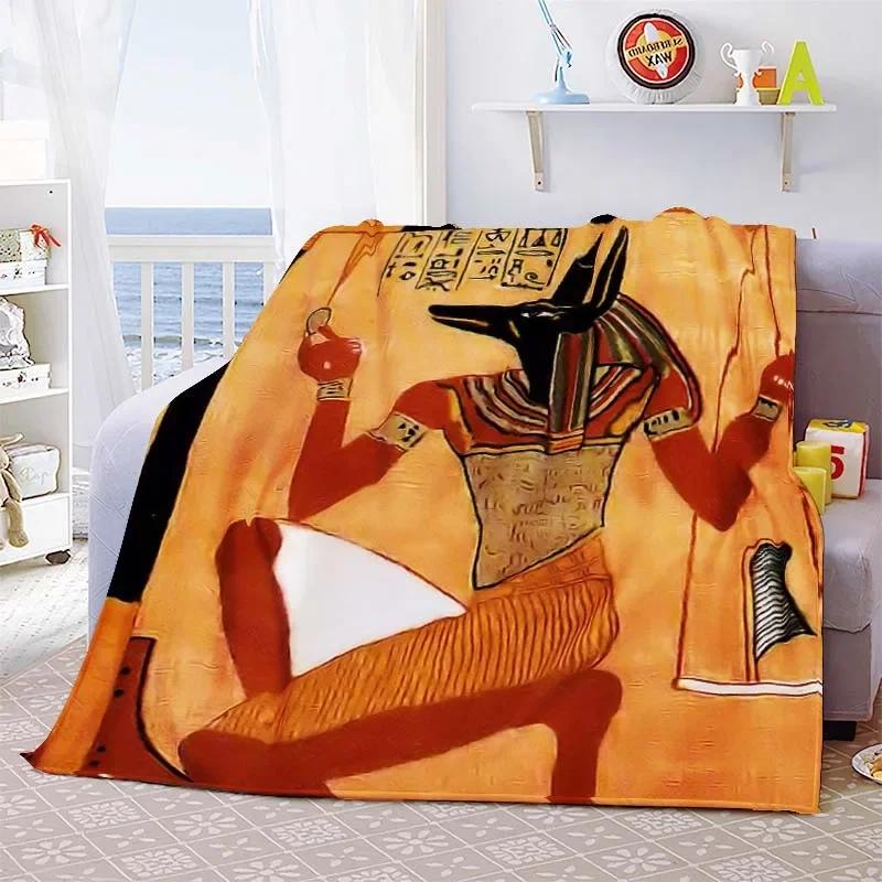 Фланелевое одеяло «Древнеегипетская цивилизация» Повседневная жизнь Древних Принт Теплое Плед для дивана, спальни, офиса Плюшевое одеяло