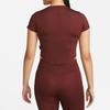 Nike Повседневный спортивный однотонный принт с коротким рукавом укороченный топ женский Eclipse-Bronze DM7337-273