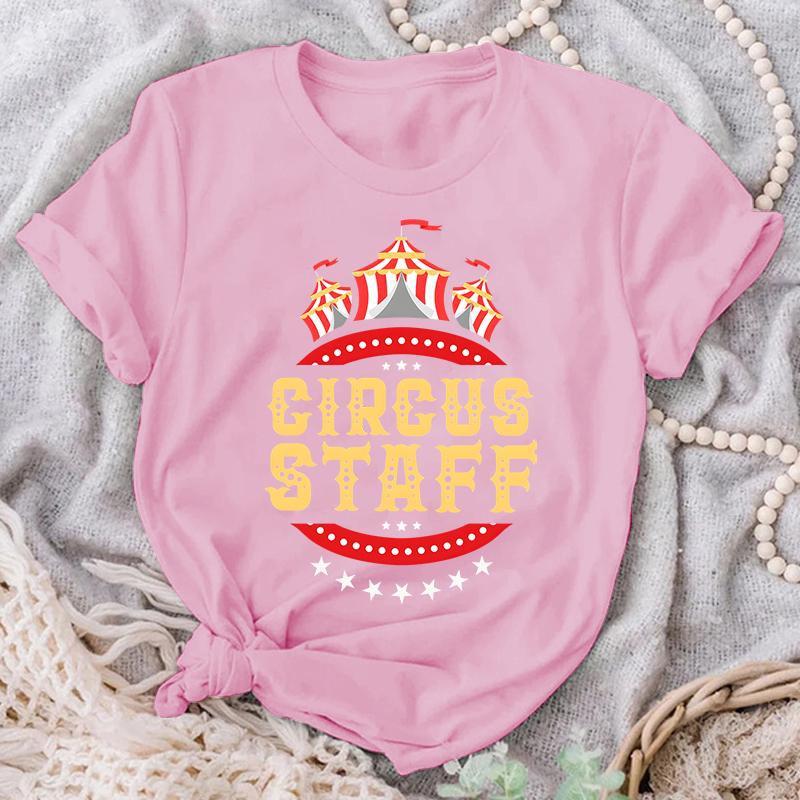 Футболка с принтом Circus Staff, летняя повседневная футболка с коротким рукавом, модные свободные футболки