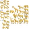 Safari Stunning Animal Figurines Assortment With Giraffe Lion Elephant Golden Variants