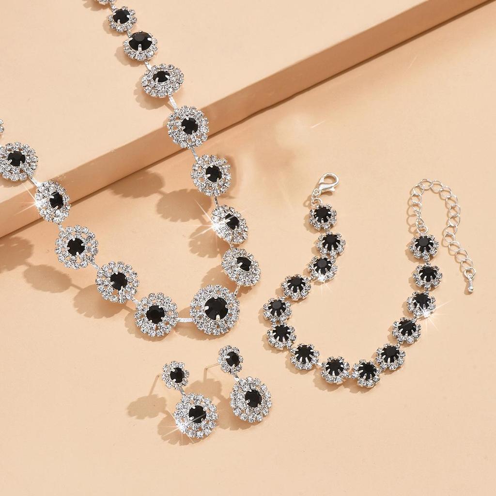 Свадебный набор украшений королевского синего цвета: Элегантное колье, серьги и браслет для свадеб и вечерних платьев