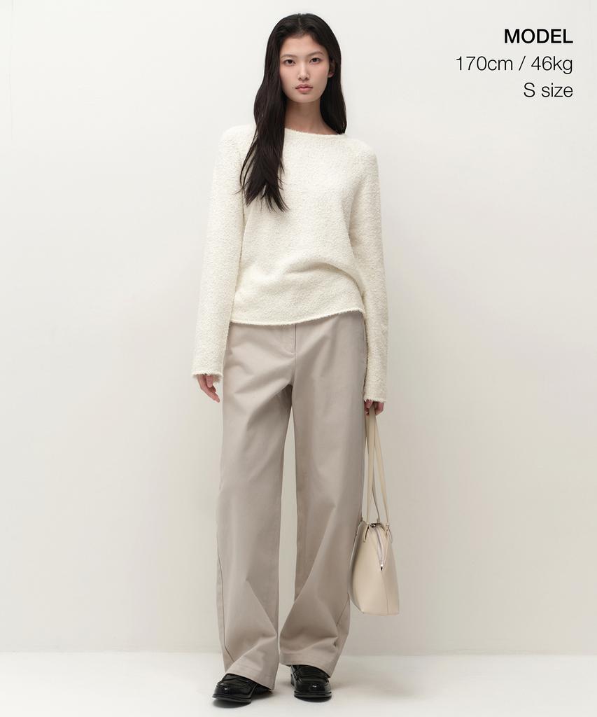 MUSINSA STANDARD WOMAN Women'S Fluffy Boat Neck Knit [Ivory]