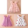 Korean Style Girl Dress With Puffy Wings Summer Cotton Blend For Toddler Girls